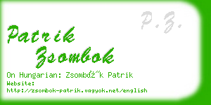 patrik zsombok business card